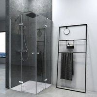 Duschkabine Eckeinstieg Dusche Duschabtrennung mit 5 mm NANO-Glas, 100x100cm, 185cm Höhe - Emke von EMKE