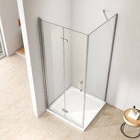 Duschkabine 100x80cm Duschabtrennung 6mm esg klares Sicherheitsglas Falttür Duschtür mit Seitenwand Höhe: 195cm - Emke Duschkabine 100x80cm Duschabtrennung 6mm esg klares Sicherheitsglas Falttür Duschtür mit Seitenwand Höhe: 195cm - Emke von EMKE