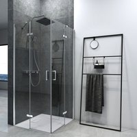 Duschkabine Eckeinstieg Dusche Duschabtrennung mit 5 mm NANO-Glas, 75x80cm, 195cm Höhe - Emke von EMKE