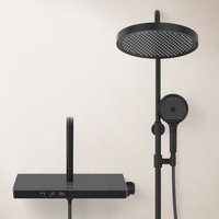 EMKE Duschsystem mit Thermostat 40cm Thermostatische Platte Duschsäuleset 2-in-1-Filter-Großbrause und Handbrause Schwarz EMKE Duschsystem mit Thermostat 40cm Thermostatische Platte Duschsäuleset 2-in-1-Filter-Großbrause und Handbrause Schwarz von EMKE
