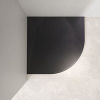 Emke - Duschwanne 80x80 cm Rund Duschtasse Schwarz Viertelkreis Flach Anti-Rutsch smc Duschwanne von EMKE