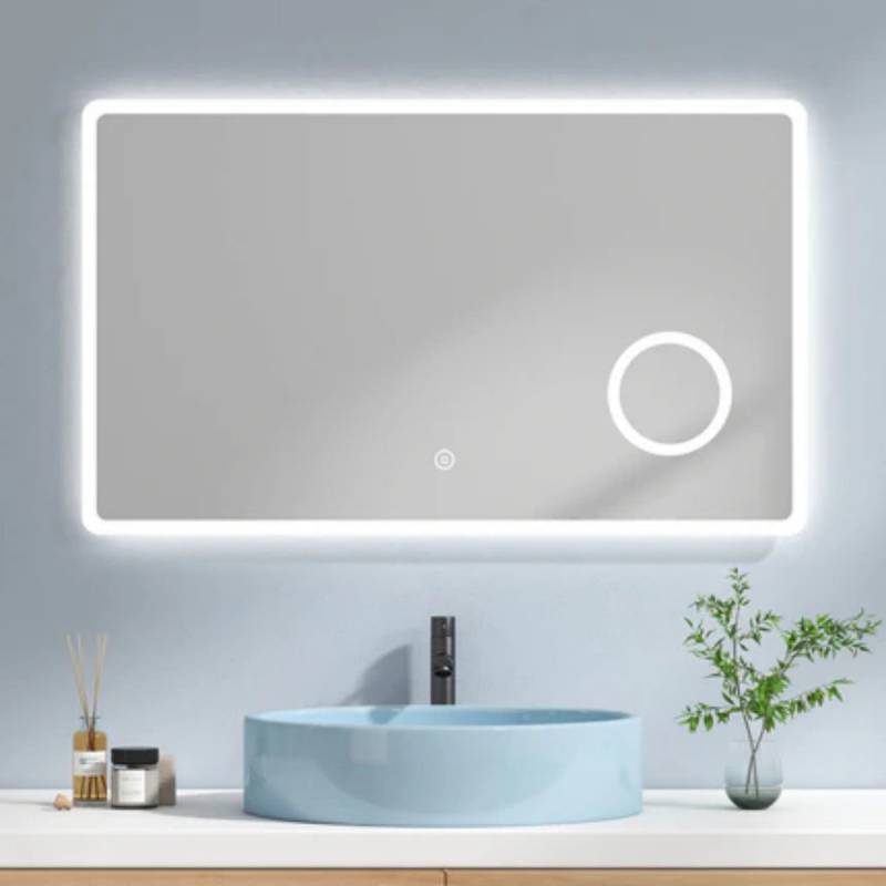 Rahmenloser LED-Spiegel mit Touch‑Bedienung von EMKE