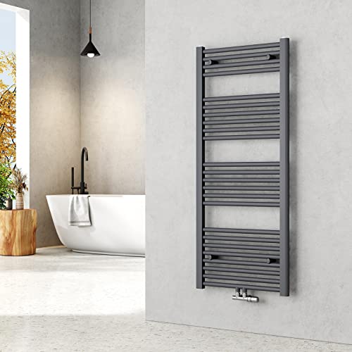 EMKE Badheizkörper 120 x 50 cm, Handtuchheizkörper Mittelanschluss Handtuchtrockner Badheizkörper Handtuchhalter Handtuchwärmer Heizkörper Bad Handtuchheizung Anthrazit 513 Watt EMKE Badheizkörper 120 x 50 cm, Handtuchheizkörper Mittelanschluss Handtuchtrockner Badheizkörper Handtuchhalter Handtuchwärmer Heizkörper Bad Handtuchheizung Anthrazit 513 Watt von EMKE