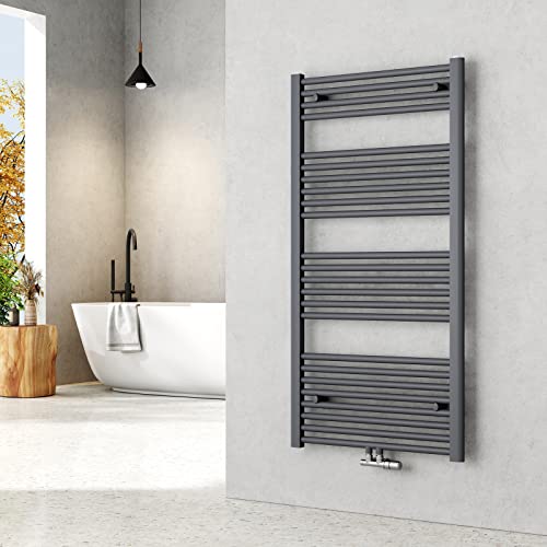 EMKE Badheizkörper 120 x 60 cm, Handtuchheizkörper Mittelanschluss Handtuchtrockner Badheizkörper Handtuchhalter Handtuchwärmer Heizkörper Bad Handtuchheizung Anthrazit 598 Watt EMKE Badheizkörper 120 x 60 cm, Handtuchheizkörper Mittelanschluss Handtuchtrockner Badheizkörper Handtuchhalter Handtuchwärmer Heizkörper Bad Handtuchheizung Anthrazit 598 Watt von EMKE