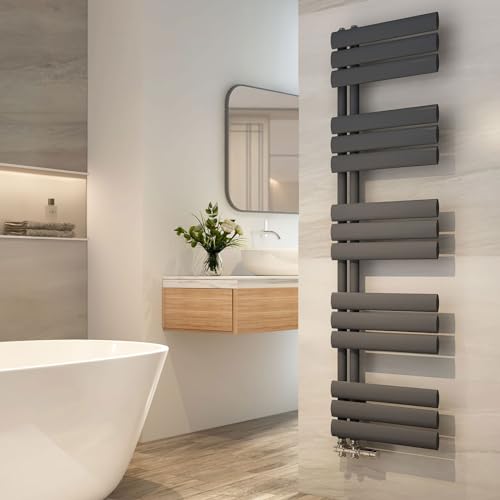 EMKE Badheizkörper 1430x400 mm, Handtuchheizkörper Seitenanschluss Oval Badheizkörper Handtuchhalter Handtuchwärmer Handtuchtrockner Heizkörper Bad Anthrazit 510 Watt EMKE Badheizkörper 1430x400 mm, Handtuchheizkörper Seitenanschluss Oval Badheizkörper Handtuchhalter Handtuchwärmer Handtuchtrockner Heizkörper Bad Anthrazit 510 Watt von EMKE
