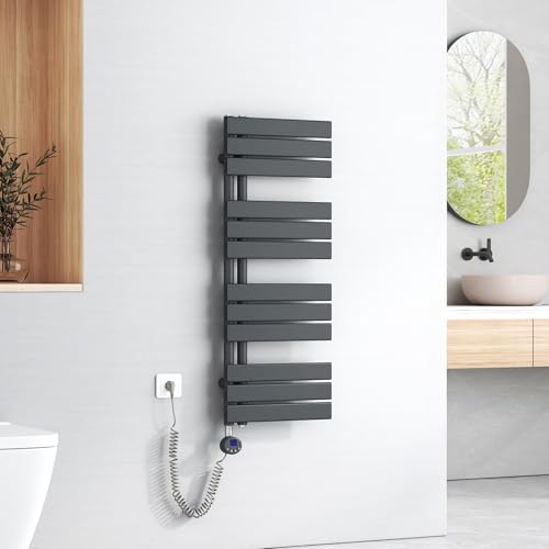 EMKE Badheizkörper Elektrisch 1041x400 mm, Handtuchheizkörper Elektrisch mit Thermostat Elektrischer Handtuchwärmer Handtuchtrockner Handtuchheizung Handtuchhalter mit Heizstab Anthrazit 400W EMKE Badheizkörper Elektrisch 1041x400 mm, Handtuchheizkörper Elektrisch mit Thermostat Elektrischer Handtuchwärmer Handtuchtrockner Handtuchheizung Handtuchhalter mit Heizstab Anthrazit 400W von EMKE