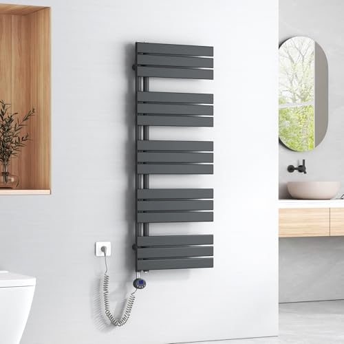 EMKE Badheizkörper Elektrisch 1320x500 mm, Handtuchheizkörper Elektrisch mit Thermostat Elektrischer Handtuchwärmer Handtuchtrockner Handtuchheizung Handtuchhalter mit Heizstab Anthrazit 800W EMKE Badheizkörper Elektrisch 1320x500 mm, Handtuchheizkörper Elektrisch mit Thermostat Elektrischer Handtuchwärmer Handtuchtrockner Handtuchheizung Handtuchhalter mit Heizstab Anthrazit 800W von EMKE
