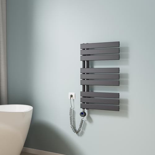 EMKE Badheizkörper Handtuchhalter Elektrisch 762x500 mm, Handtuchheizkörper Elektrisch mit Thermostat Elektrischer Handtuchwärmer Handtuchtrockner Handtuchheizung mit Heizstab Anthrazit 400W EMKE Badheizkörper Handtuchhalter Elektrisch 762x500 mm, Handtuchheizkörper Elektrisch mit Thermostat Elektrischer Handtuchwärmer Handtuchtrockner Handtuchheizung mit Heizstab Anthrazit 400W von EMKE