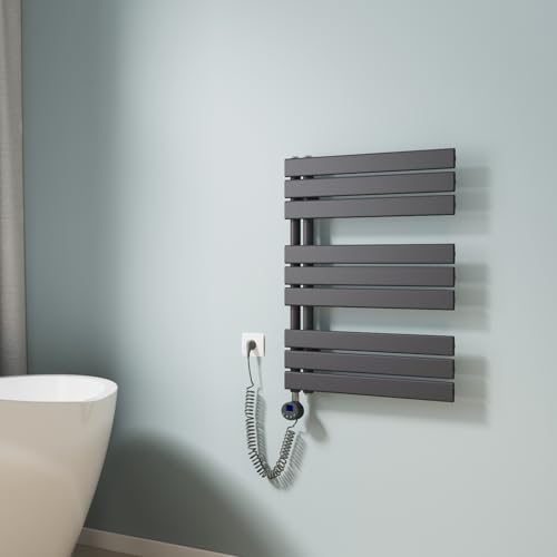 EMKE Badheizkörper Handtuchhalter Elektrisch 762x600 mm, Handtuchheizkörper Elektrisch mit Thermostat Elektrischer Handtuchwärmer Handtuchtrockner Handtuchheizung mit Heizstab Anthrazit 400W EMKE Badheizkörper Handtuchhalter Elektrisch 762x600 mm, Handtuchheizkörper Elektrisch mit Thermostat Elektrischer Handtuchwärmer Handtuchtrockner Handtuchheizung mit Heizstab Anthrazit 400W von EMKE