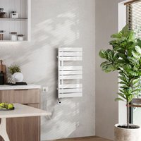 Badheizkörper Elektrisch mit Thermostat, Handtuchheizkörper Elektrisch Panel Handtuchhalter Handtuchtrokner inkl Heizstab mit timer, Weiß, 762x400mm von EMKE