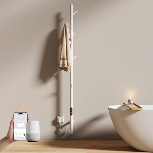 EMKE Badheizkörper Elektrisch mit einer Stange, Elektrischer Handtuchtrockner mit einer Stange, Intelligenter Konstanttemperatur Handtuchhalter Heizkörper, Handtuchwärmer Elektrisch mit 6 Haken Weiß EMKE Badheizkörper Elektrisch mit einer Stange, Elektrischer Handtuchtrockner mit einer Stange, Intelligenter Konstanttemperatur Handtuchhalter Heizkörper, Handtuchwärmer Elektrisch mit 6 Haken Weiß von EMKE