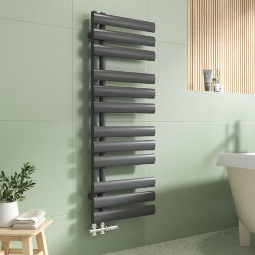 EMKE Oval Badheizkörper Handtuchhalter 1120x400 mm, Handtuchheizkörper Seitenanschluss Handtuchwärmer Handtuchtrockner Heizkörper Bad Anthrazit 408 Watt EMKE Oval Badheizkörper Handtuchhalter 1120x400 mm, Handtuchheizkörper Seitenanschluss Handtuchwärmer Handtuchtrockner Heizkörper Bad Anthrazit 408 Watt von EMKE