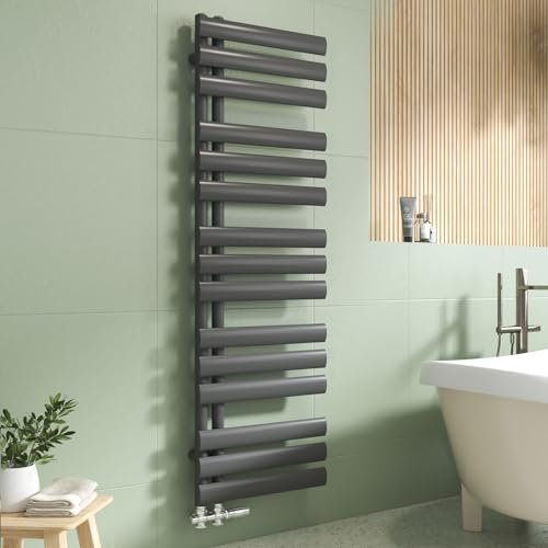 EMKE Oval Badheizkörper Handtuchhalter 1430x400 mm, Handtuchheizkörper Seitenanschluss Handtuchwärmer Handtuchtrockner Heizkörper Bad Anthrazit 510 Watt EMKE Oval Badheizkörper Handtuchhalter 1430x400 mm, Handtuchheizkörper Seitenanschluss Handtuchwärmer Handtuchtrockner Heizkörper Bad Anthrazit 510 Watt von EMKE