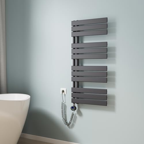 EMKE Badheizkörper Handtuchhalter Elektrisch 1041x500 mm, Handtuchheizkörper Elektrisch mit Thermostat Elektrischer Handtuchwärmer Handtuchtrockner Handtuchheizung mit Heizstab Anthrazit 600W EMKE Badheizkörper Handtuchhalter Elektrisch 1041x500 mm, Handtuchheizkörper Elektrisch mit Thermostat Elektrischer Handtuchwärmer Handtuchtrockner Handtuchheizung mit Heizstab Anthrazit 600W von EMKE