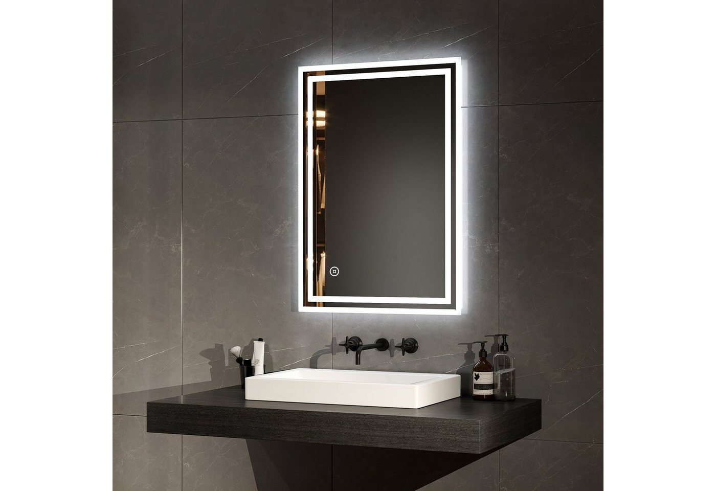 EMKE Badspiegel EMKE Badspiegel LED Badezimmerspiegel mit Beleuchtung, Touch-schalter und Beschlagfrei Modell 4 von EMKE