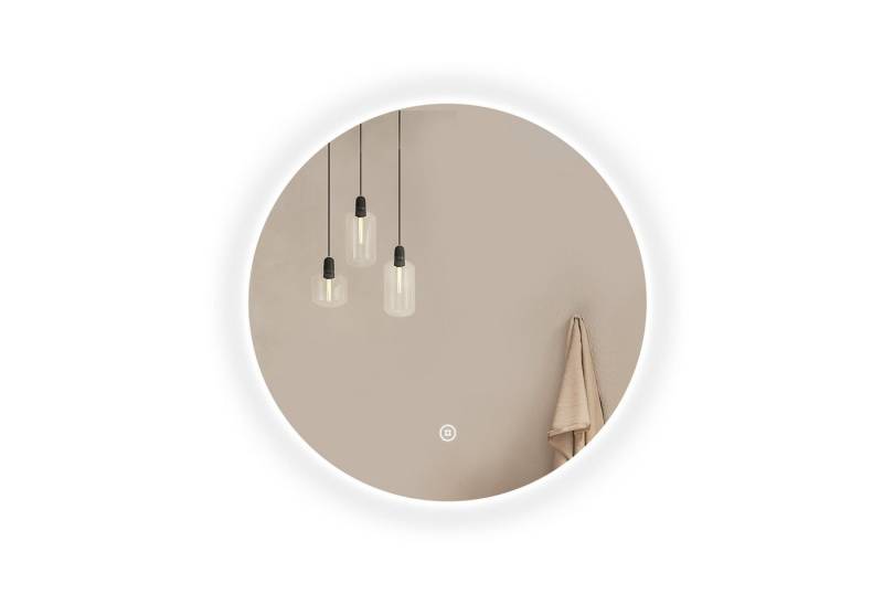 EMKE Badspiegel EMKE Runder Badspigel Spiegel mit Beleuchtung, Rahmenloser Spiegel mit Touchschalter von EMKE