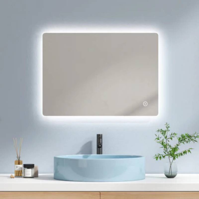 Echteckiger Badspiegel mit integrierter LED-Beleuchtung von EMKE
