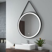 EMKE Badspiegel mit Beleuchtung Badezimmerspiegel Wandspiegel, Stil 4, ф80cm, Runder Spiegel mit Touch von EMKE