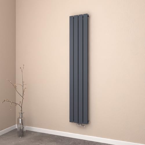 EMKE Heizkörper Klein 1600x300mm, Vertikal Heizkörper Bad Schmal Hoch Flachheizkörper Mittelanschluss Design Paneelheizkörper Einlagig Wandheizkörper Anthrazit 557 Watt von EMKE