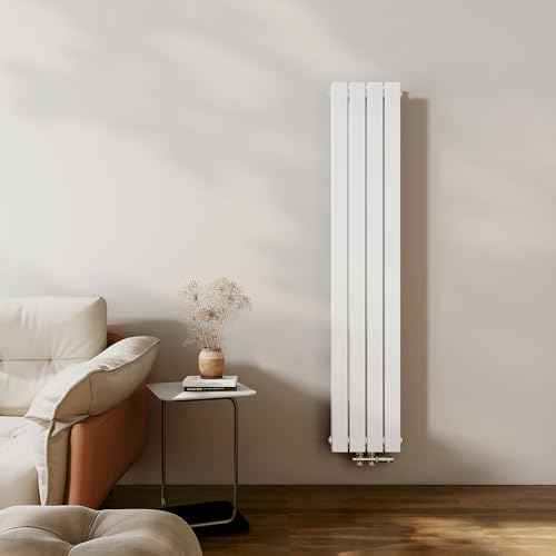 EMKE Heizkörper Klein 1600x300mm, Vertikal Heizkörper Bad Schmal Hoch Flachheizkörper Mittelanschluss Design Paneelheizkörper Doppellagig Wandheizkörper Weiß 889 Watt von EMKE