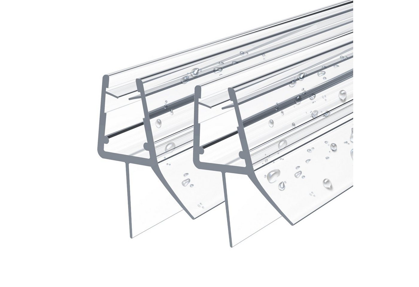 EMKE Duschdichtung Ersatzdichtung Wasserabweiser Duschdichtung Schwallschutz, L: 100 cm, (2-St), Duschkabine Dusche Dichtung für Duschtüren von EMKE