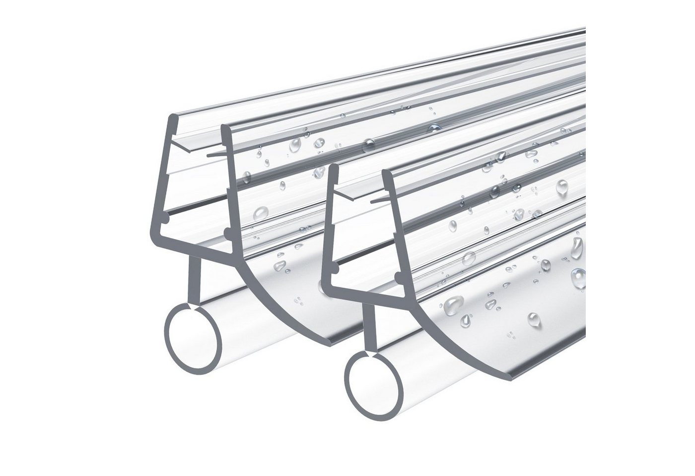 EMKE Duschdichtung Universell Duschtürdichtung Bad Ersatzdichtung Wasserabweiser, L: 100 cm, (2-St), Schwallschutz Duschkabine Bad 7-8mm Glas von EMKE