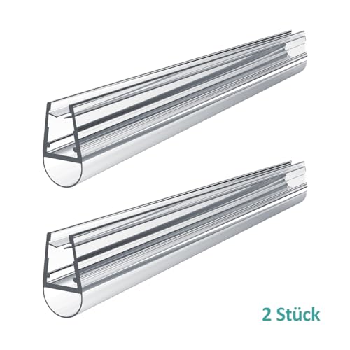 EMKE Duschdichtung für 4–6 mm Glas | 2er Set Ersatz-Dichtung 600 mm für gerade Duschtür | Wasserabweiser mit flexibler Gummilippe für Duschkabine von EMKE