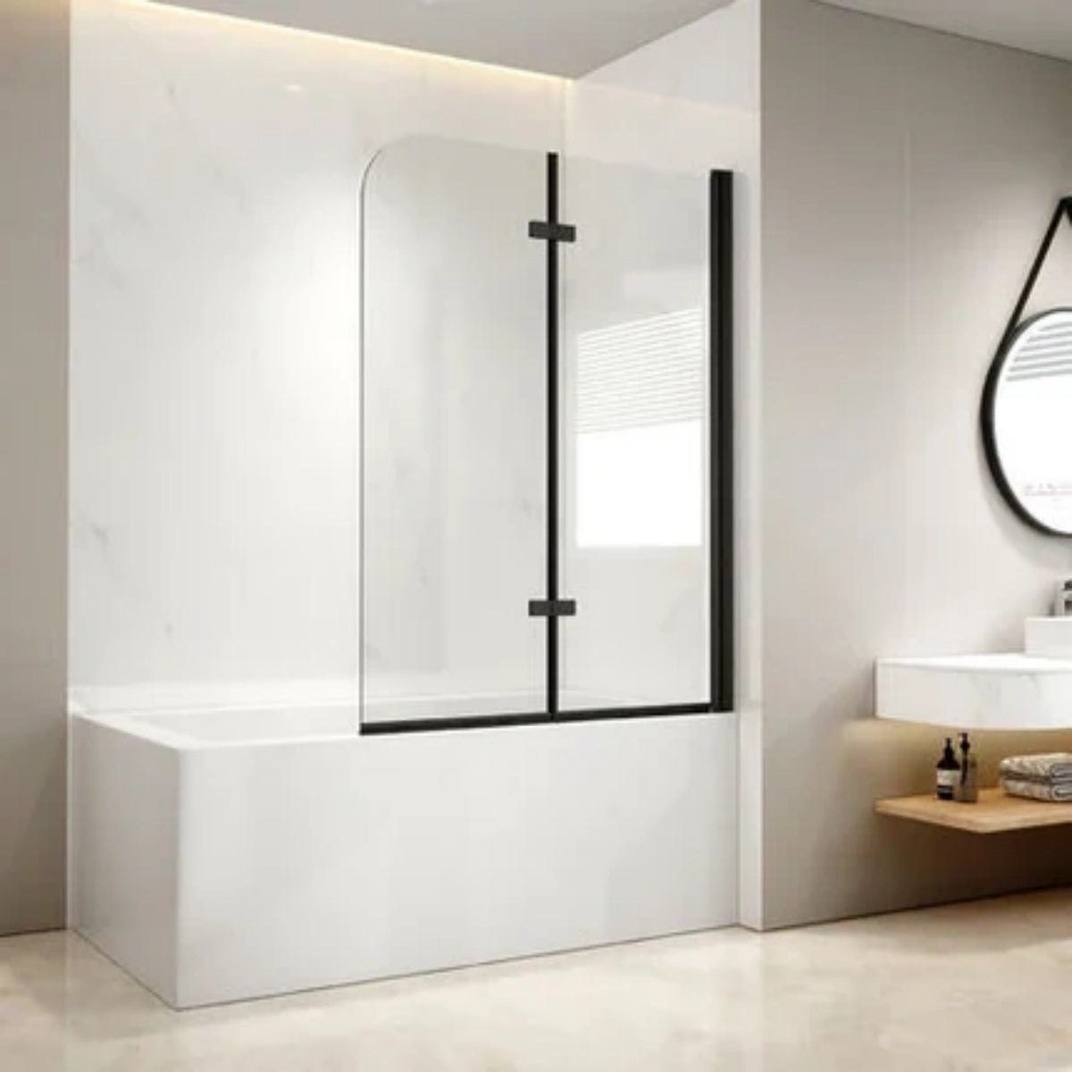 Duschwand für Badewannen mit Schwenktür & Nano-Beschichtung von EMKE