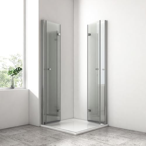 EMKE Duschkabine 80 x 80 x 185 cm Duschabtrennung Falttüren mit Pendeltüren 6 mm NANO-Glas Duschkabinen Scharniertür Duschtür Faltbar Dusche Duschwand Komplettdusche EMKE Duschkabine 80 x 80 x 185 cm Duschabtrennung Falttüren mit Pendeltüren 6 mm NANO-Glas Duschkabinen Scharniertür Duschtür Faltbar Dusche Duschwand Komplettdusche von EMKE