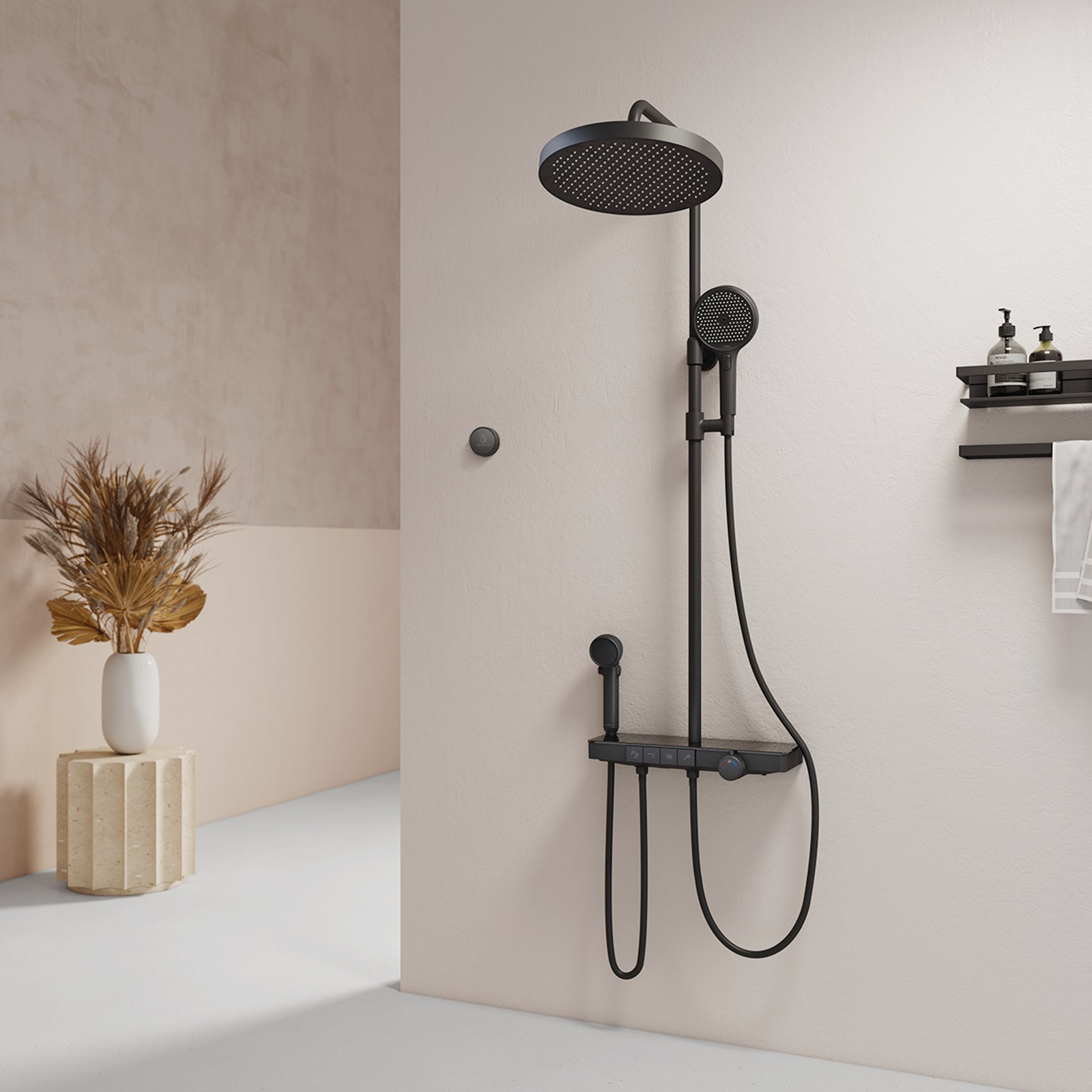 Duschsystem mit Thermostat, Kopf- & Handbrause mit Wassersparfunktion Duschsystem mit Thermostat, Kopf- & Handbrause mit Wassersparfunktion von EMKE