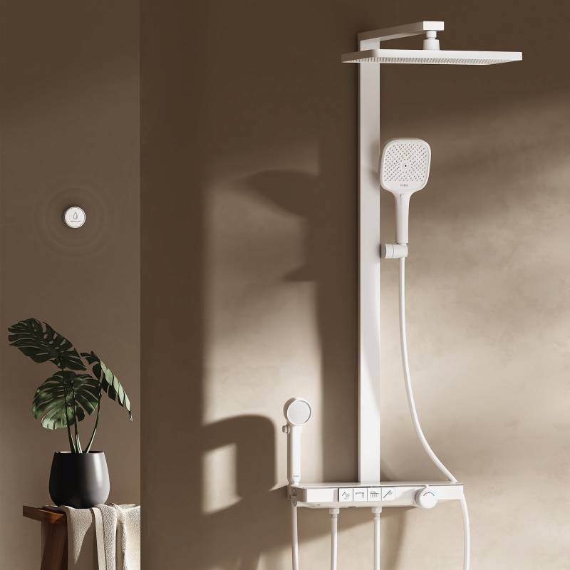 Duschsystem mit Thermostat, Kopfbrause & Handbrause – verstellbar & wassersparend von EMKE