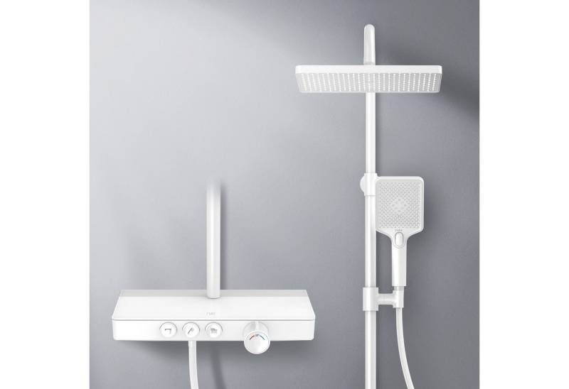 EMKE Duschsystem Duschset eckig mit Thermostat 38 °C, Regendusche und Handbrause, Chrom, 3 Strahlart(en), höhenverstellbar,mit 45cm Thermostatische Platte,Duschset EMKE Duschsystem Duschset eckig mit Thermostat 38 °C, Regendusche und Handbrause, Chrom, 3 Strahlart(en), höhenverstellbar,mit 45cm Thermostatische Platte,Duschset von EMKE