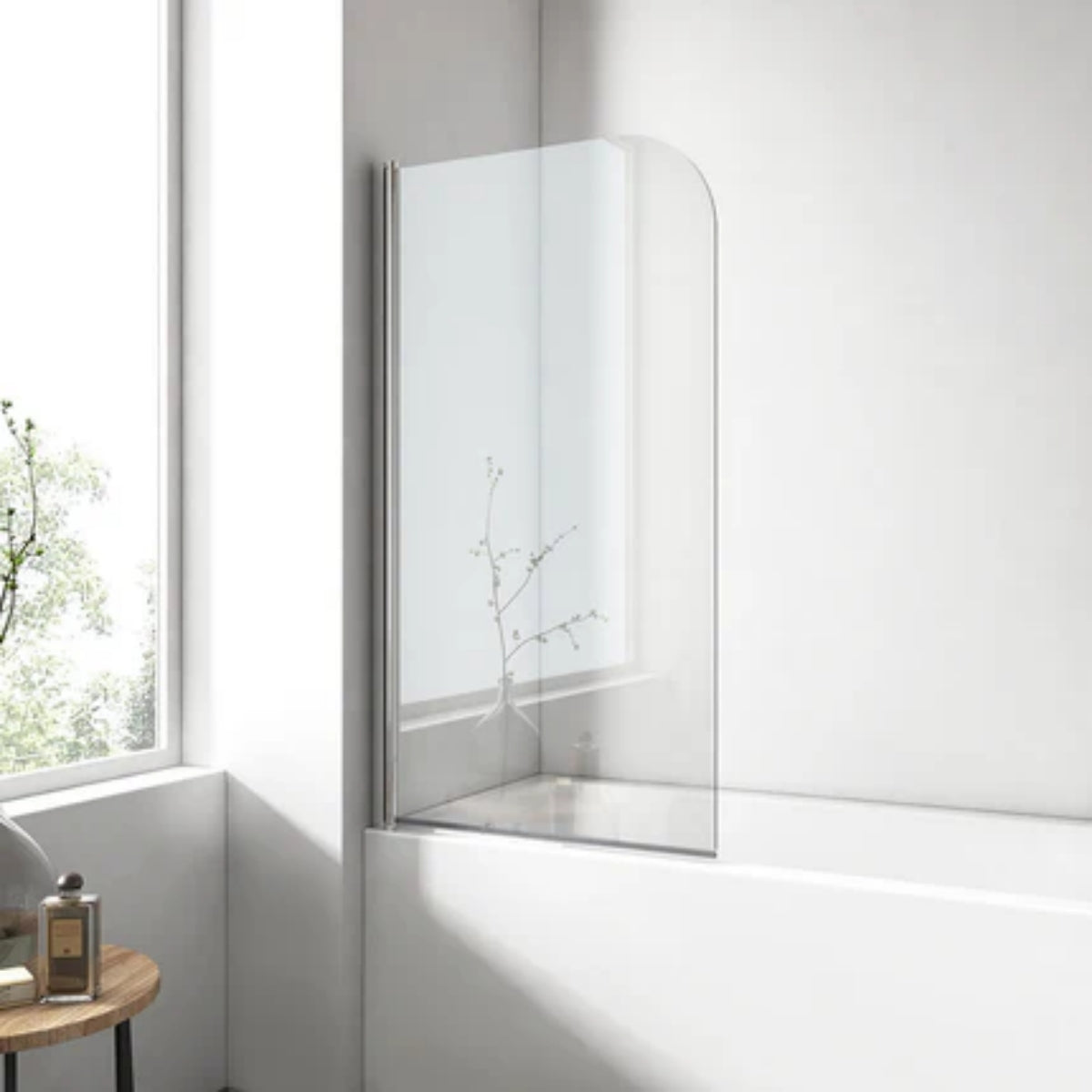 1-teilige Duschwand für Badewannen mit Schwenkfunktion & Nano-Beschichtung von EMKE