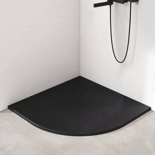 EMKE Duschwanne 80x80 cm, Viertelkreis Duschtasse 80x80 cm, Duschkabine Duschwanne Duschtasse Flach Duschwannen Anti-Rutsch Zuschneidbar SMC Duschwanne Schwarz EMKE Duschwanne 80x80 cm, Viertelkreis Duschtasse 80x80 cm, Duschkabine Duschwanne Duschtasse Flach Duschwannen Anti-Rutsch Zuschneidbar SMC Duschwanne Schwarz von EMKE