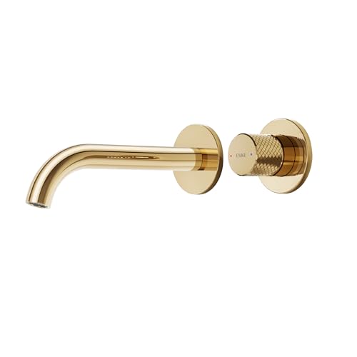 EMKE Einhebel-Waschbeckenarmatur, Champagnergold, 2 Löcher mit Belüfter, Einhebelmischer, moderner Wasserhahn, wassersparend, einfache Installation (281 x 140 x 65 mm) von EMKE