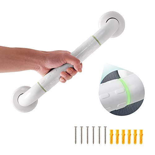 EMKE Haltegriffe für Senioren, Haltegriff Dusche Rutschfest Duschgriff 30 cm, Duschhalterung mit Leuchtringen WC Haltegriff Bad Badewannengriff Duschstange Dusche Griff von EMKE