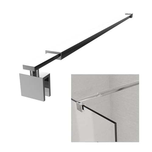 EMKE Haltestange Stabilisationsstange Dusche 70–120 cm Verstellbar, Edelstahl Stabilisator für Duschwand, 360° drehbarer Halter Haltestange für Glas 8–10 mm von EMKE