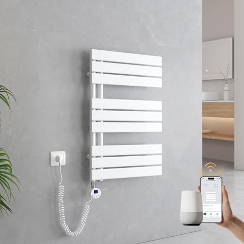 EMKE Handtuchheizkörper Elektrisch 762x500 mm, WiFi Intelligenter Badheizkörper Elektrisch mit Thermostat Elektrischer Handtuchwärmer Handtuch Heizkörper Bad mit Heizstab Weiß 400W EMKE Handtuchheizkörper Elektrisch 762x500 mm, WiFi Intelligenter Badheizkörper Elektrisch mit Thermostat Elektrischer Handtuchwärmer Handtuch Heizkörper Bad mit Heizstab Weiß 400W von EMKE