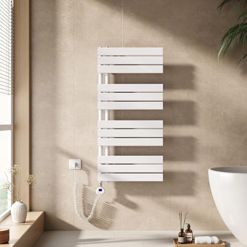 EMKE Handtuchheizkörper Elektrisch mit Thermostat 1041x500 mm, Badheizkörper Handtuchhalter Elektrisch Handtuchwärmer Handtuchtrockner Handtuchheizung mit Heizstab Weiß 600W EMKE Handtuchheizkörper Elektrisch mit Thermostat 1041x500 mm, Badheizkörper Handtuchhalter Elektrisch Handtuchwärmer Handtuchtrockner Handtuchheizung mit Heizstab Weiß 600W von EMKE