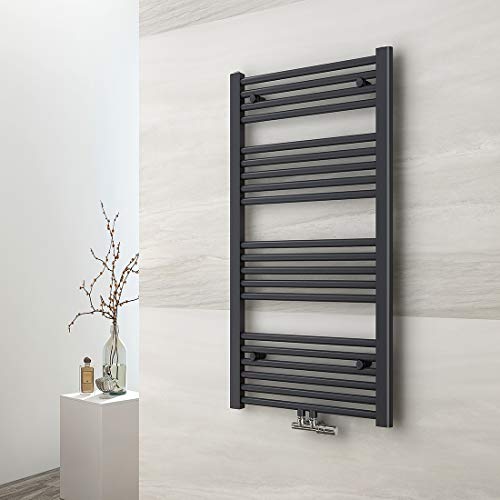 EMKE Badheizkörper 1000x500 mm, Handtuchheizkörper Mittelanschluss Badheizkörper Handtuchhalter Handtuchwärmer Handtuchtrockner Heizkörper Bad Handtuchheizung Anthrazit 427W von EMKE