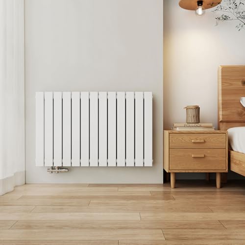 EMKE Heizkörper, Design Heizkörper Flach Horizontal Paneelheizkörper Seitenanschluss Flachheizkörper Doppellagig Wandheizkörper Weiß 630x1000 mm 1343 Watt von EMKE