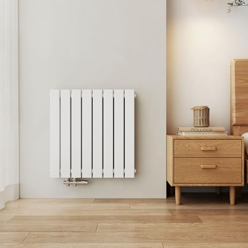 EMKE Heizkörper 630x620 mm, Design Heizkörper Flach Horizontal Paneelheizkörper Seitenanschluss Flachheizkörper Doppellagig Wandheizkörper Weiß 826 Watt von EMKE