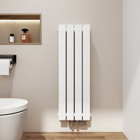 EMKE Heizkörper 900x 300 mm Badheizkörper Paneelheizkörper Kompaktheizkörper , Doppellagig Heizkörper Bad Design Heizkörper Mittelanschluss 446W Weiß von EMKE