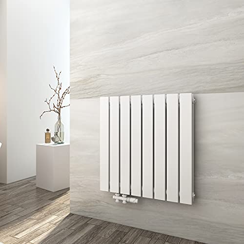 EMKE Heizkörper Flach 630x620mm, Design Flachheizkörper Moderne Heizkörper Horizontal Paneelheizkörper Seitenanschluss Doppellagig Wandheizkörper Weiß 826 Watt von EMKE
