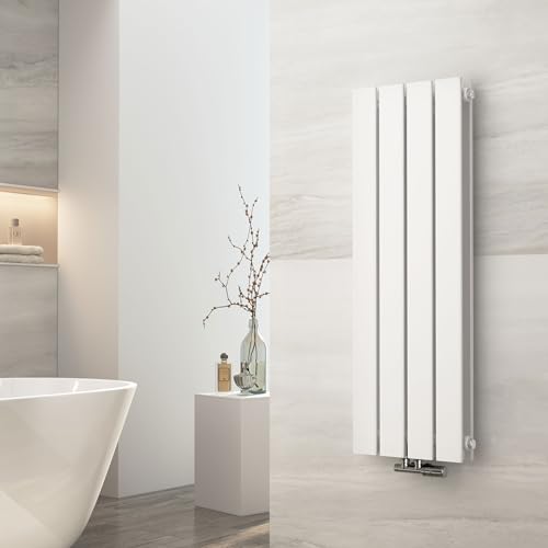 EMKE Heizkörper Klein 900x300mm, Vertikal Heizkörper Flach Badezimmer Flachheizkörper Mittelanschluss Design Paneelheizkörper Doppellagig Wandheizkörper Weiß 446 Watt von EMKE