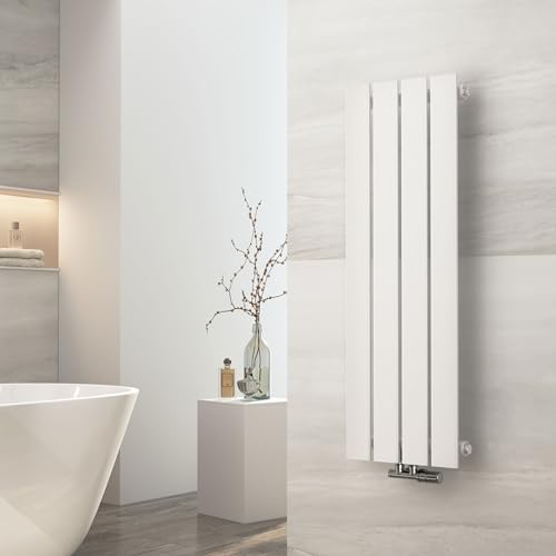 EMKE Heizkörper Klein 900x300mm, Vertikal Heizkörper Flach Badezimmer Flachheizkörper Mittelanschluss Design Paneelheizkörper Einlagig Wandheizkörper Weiß 403 Watt von EMKE