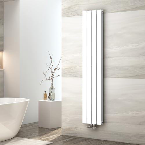 EMKE Heizkörper Klein 1600x300mm, Vertikal Heizkörper Schmal Hoch Badezimmer Flachheizkörper Mittelanschluss Design Paneelheizkörper Doppellagig Wandheizkörper Weiß 889 Watt von EMKE