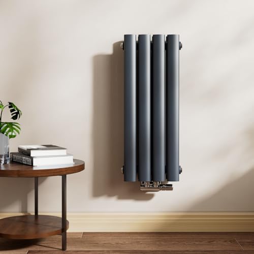 EMKE Oval Heizkörper Klein 600x240mm, Vertikal Heizkörper Doppellagig Röhrenheizkörper Mittelanschluss Heizung Anthrazit 248W EMKE Oval Heizkörper Klein 600x240mm, Vertikal Heizkörper Doppellagig Röhrenheizkörper Mittelanschluss Heizung Anthrazit 248W von EMKE