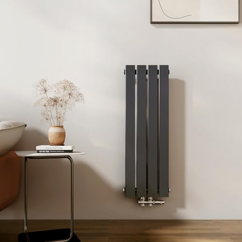 EMKE Heizkörper Klein 900x300mm, Vertikal Heizkörper Bad Flachheizkörper Mittelanschluss Design Paneelheizkörper Einlagig Wandheizkörper Anthrazit 403 Watt von EMKE