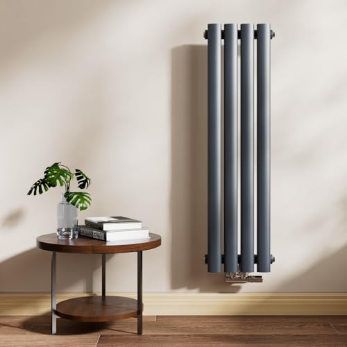 EMKE Oval Heizkörper Klein 900x240mm, Vertikal Heizkörper Einlagig Röhrenheizkörper Mittelanschluss Heizung Anthrazit 266W EMKE Oval Heizkörper Klein 900x240mm, Vertikal Heizkörper Einlagig Röhrenheizkörper Mittelanschluss Heizung Anthrazit 266W von EMKE